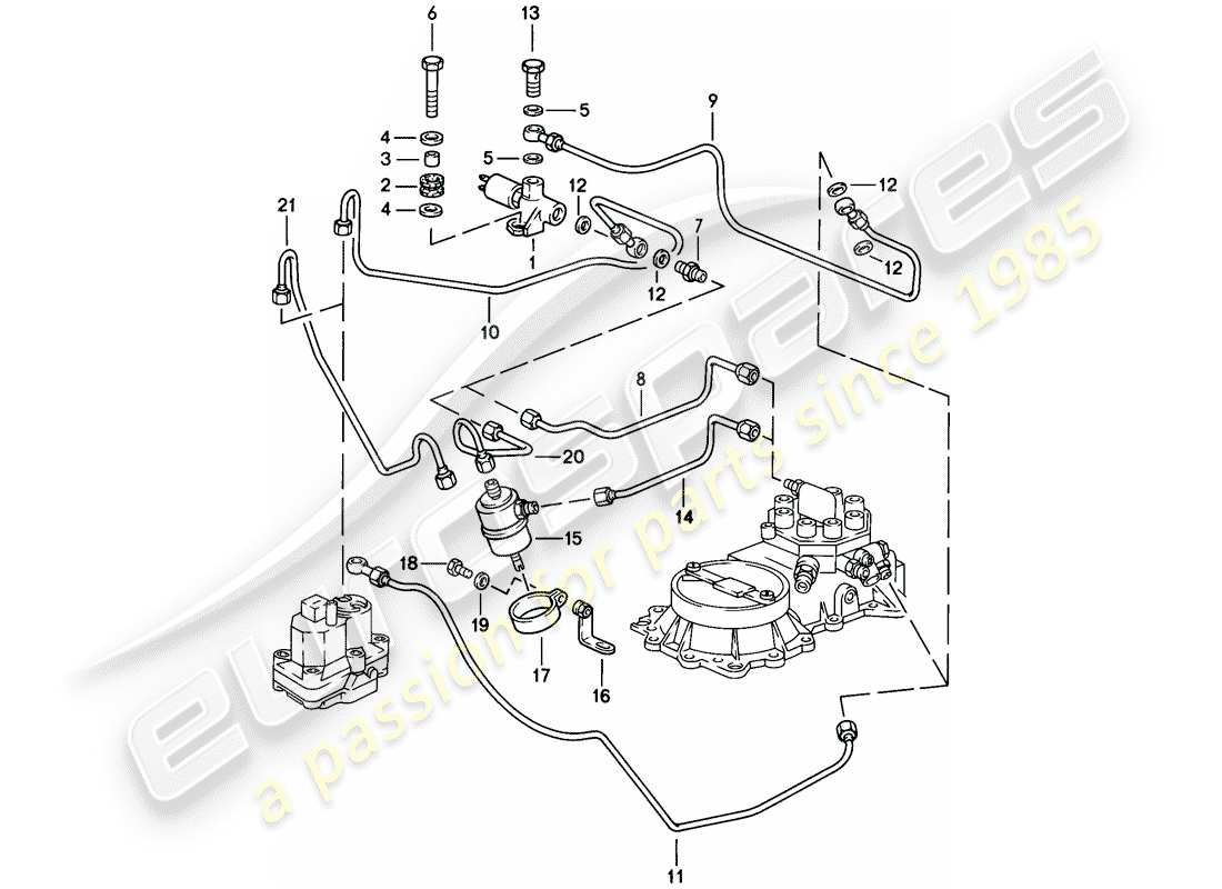 porsche 1978 (928) control pressure - lowering - d - mj 1980>> part diagram