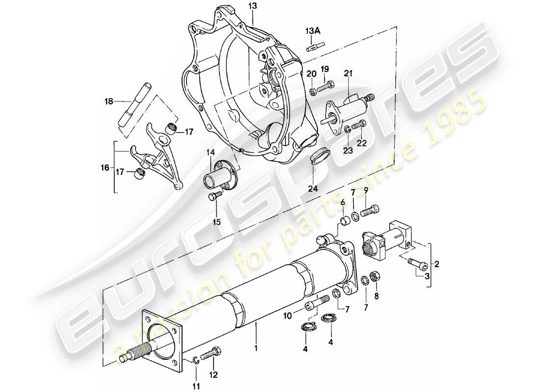 porsche 1982 (924) central tube - manual gearbox - g31.01/02/03 part diagram