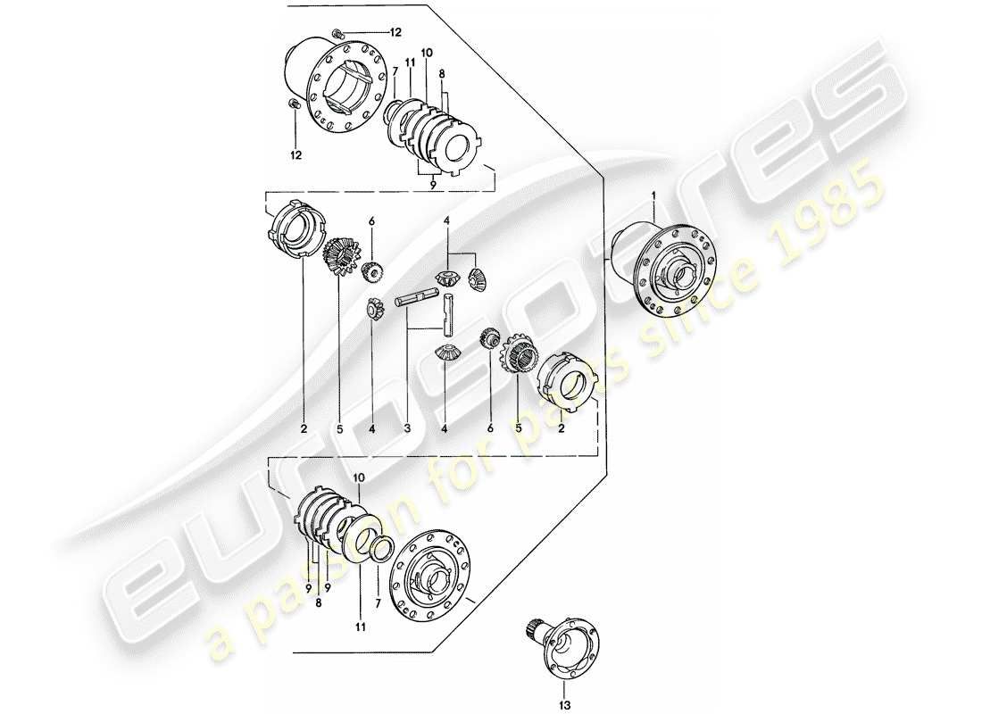 porsche 1979 (924) limited slip differential - 5-speed part diagram