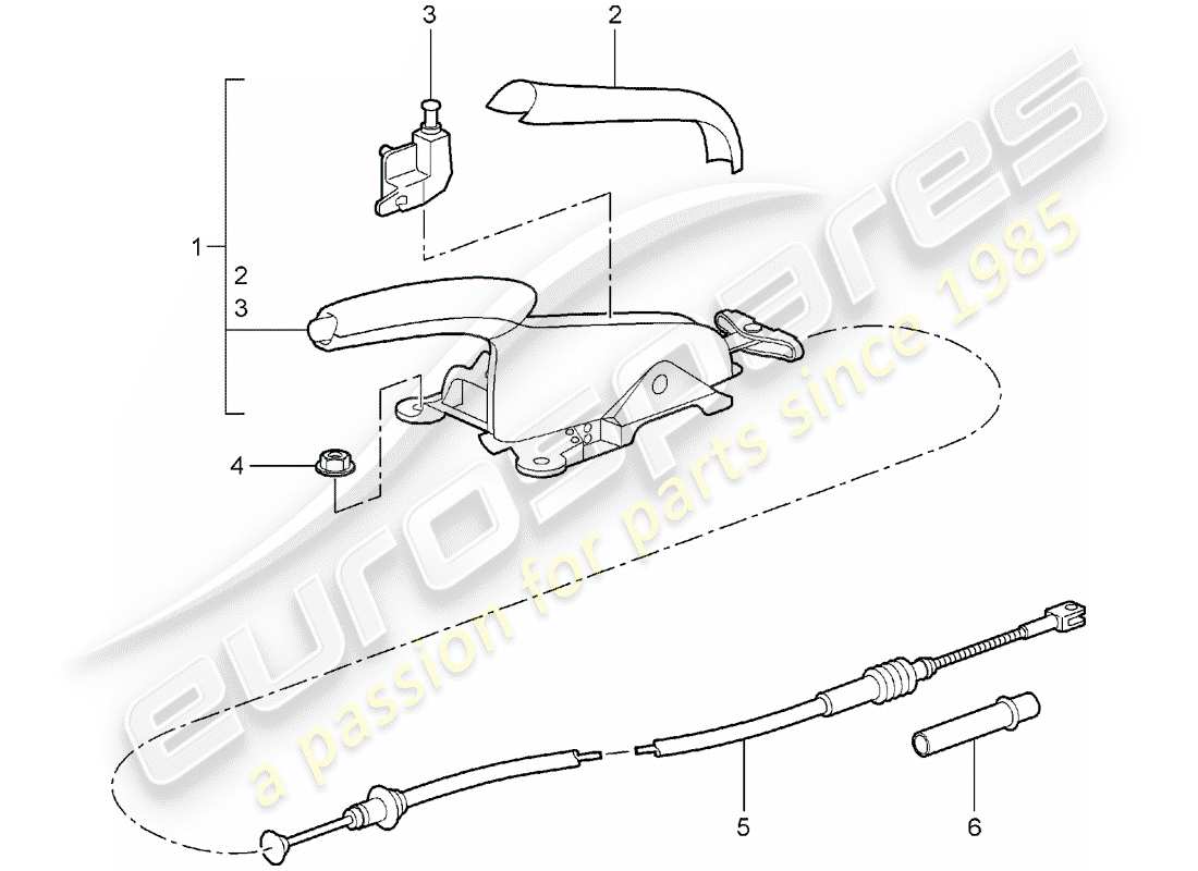 porsche 2005 (997-1) handbrake part diagram