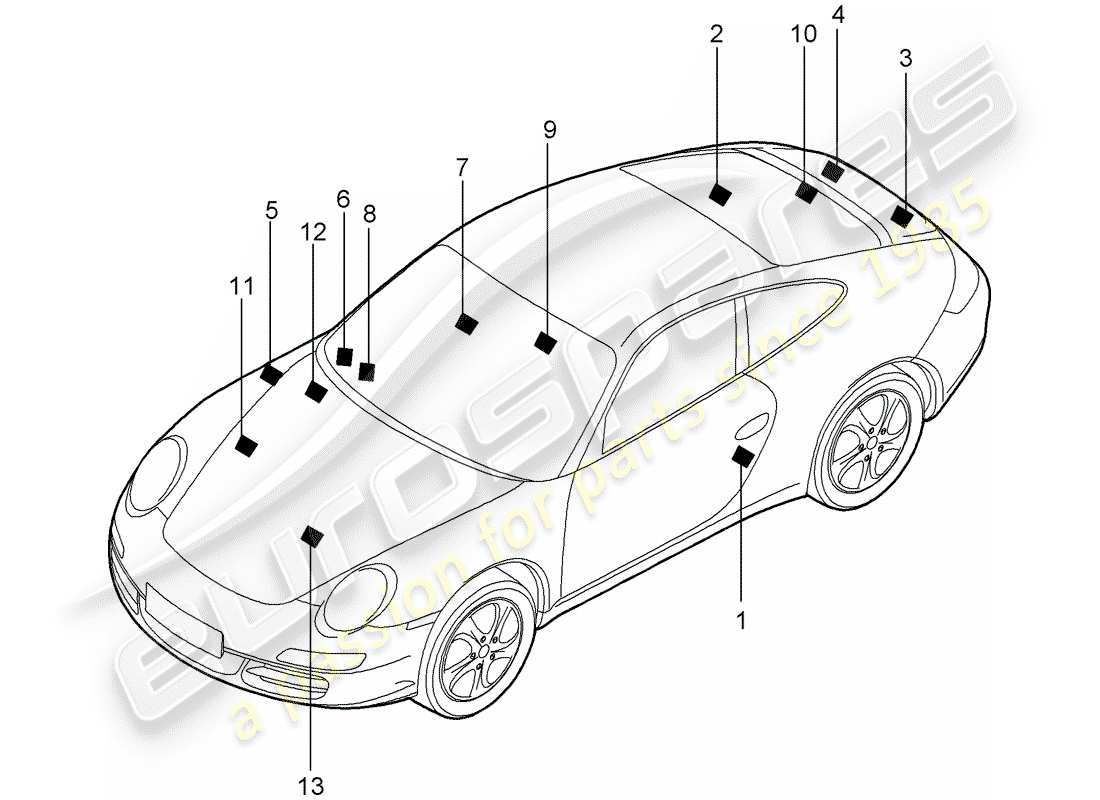 porsche 2012 (997-2) signs/notices part diagram