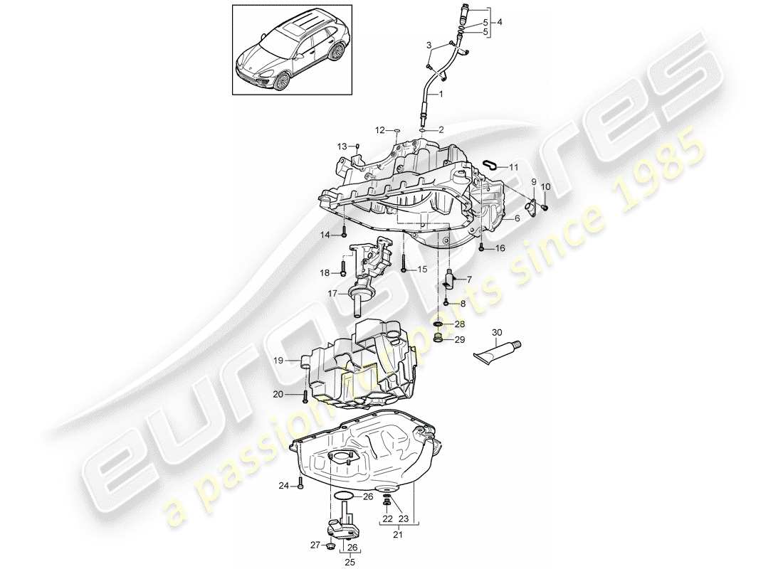 porsche 2011 (cayenne e2 92a) oil-conducting housing part diagram