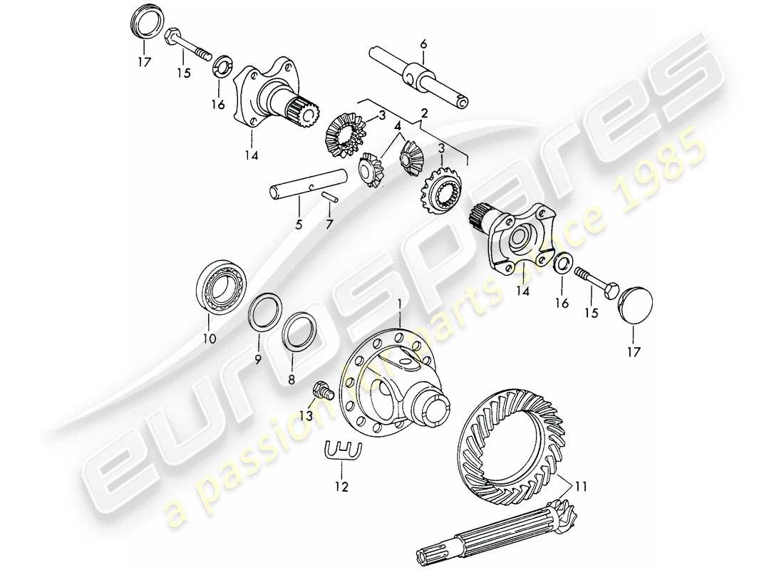 porsche 1967 (911/912) differential - - d >> - mj 1967 part diagram