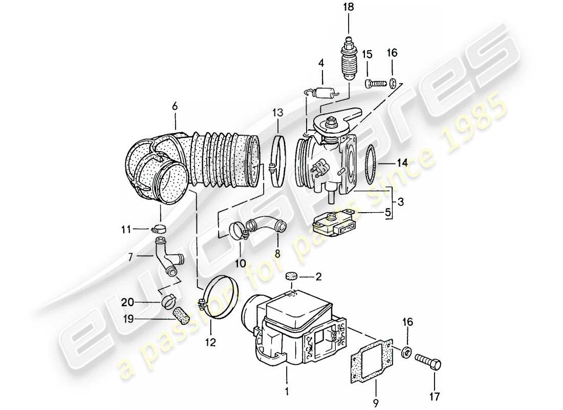 porsche 1991 (944) l-jetronic - 1 part diagram