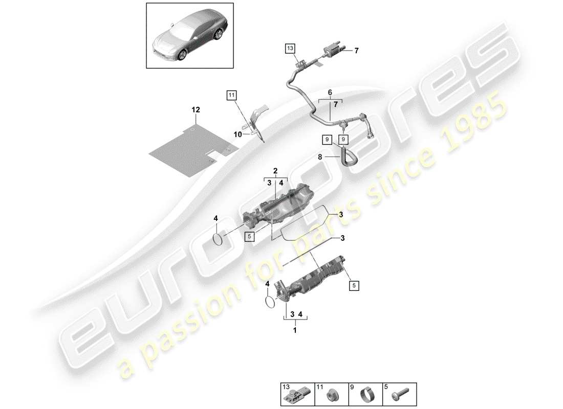 porsche 2017 (panamera 971-1) intake pipe part diagram