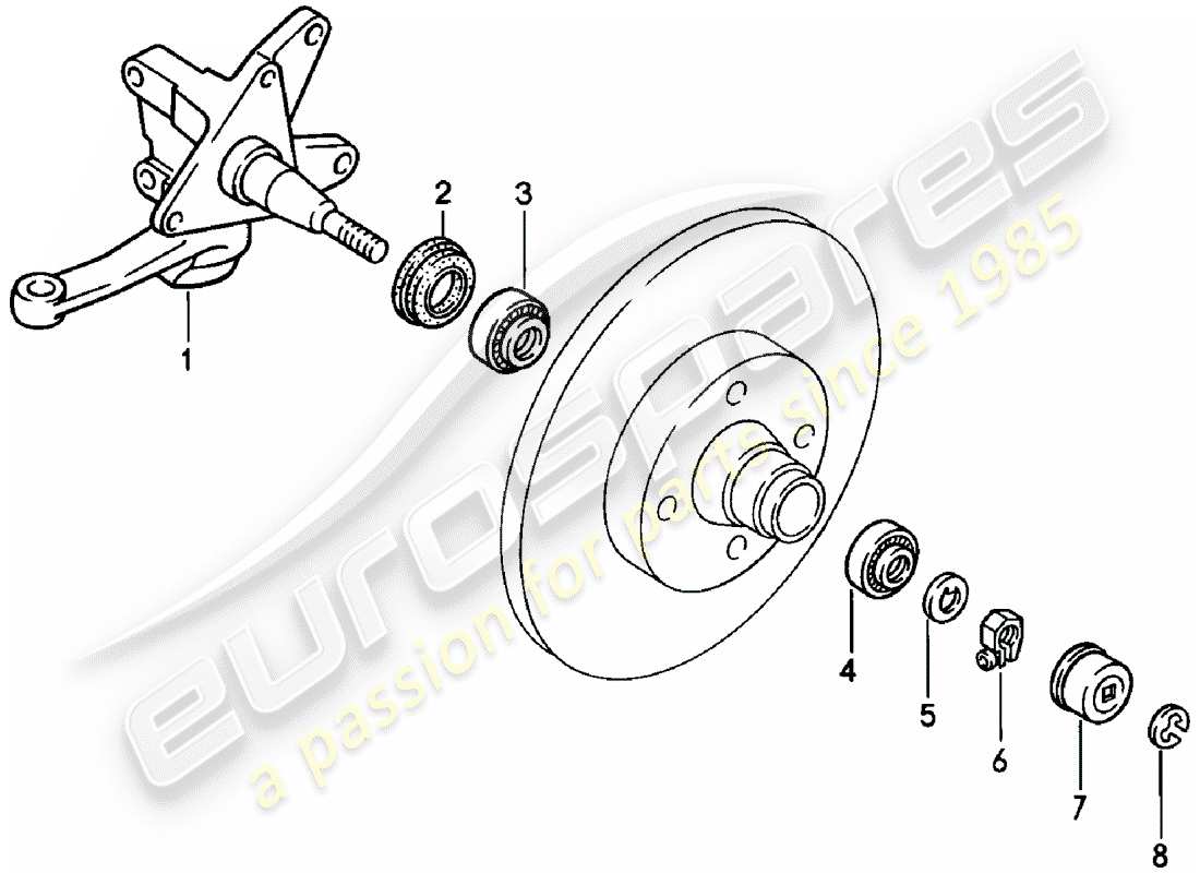 porsche 924 (1983) steering knuckle - lubricants - d >> - mj 1980 part diagram