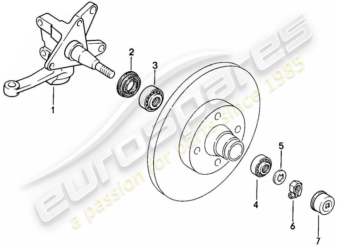 porsche 1979 (924) steering knuckle - lubricants part diagram