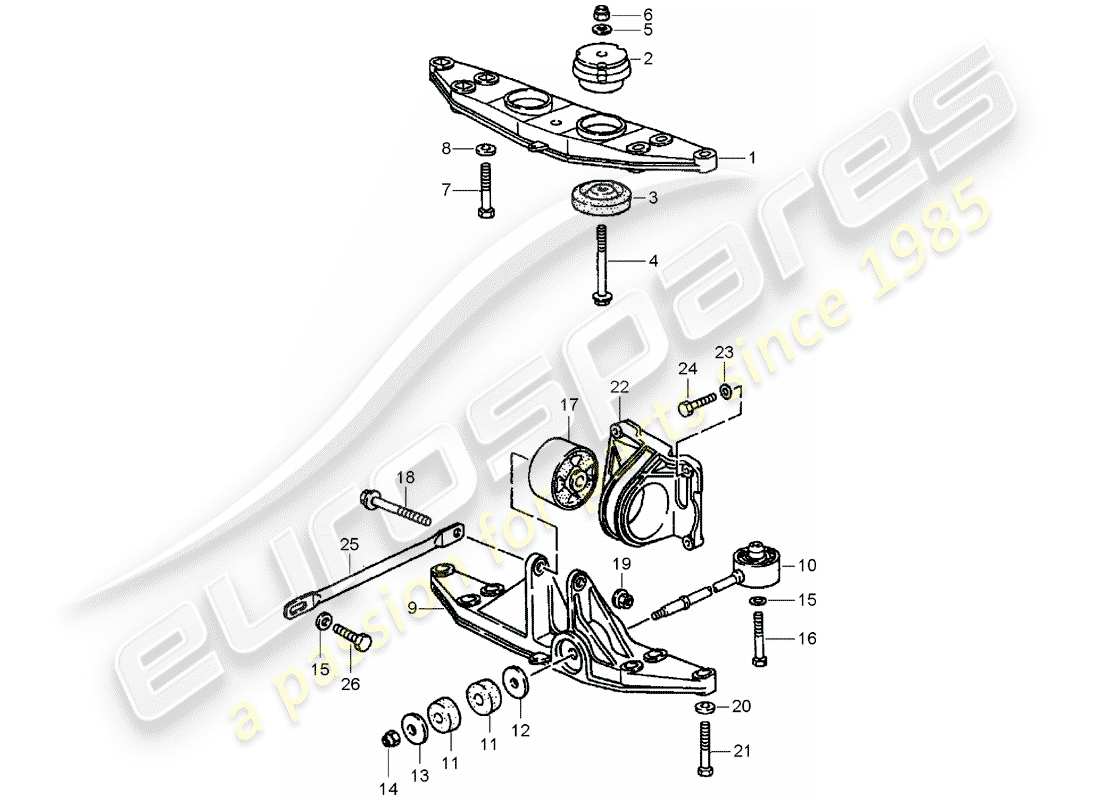 porsche 1990 (964) tiptronic - transmission suspension part diagram
