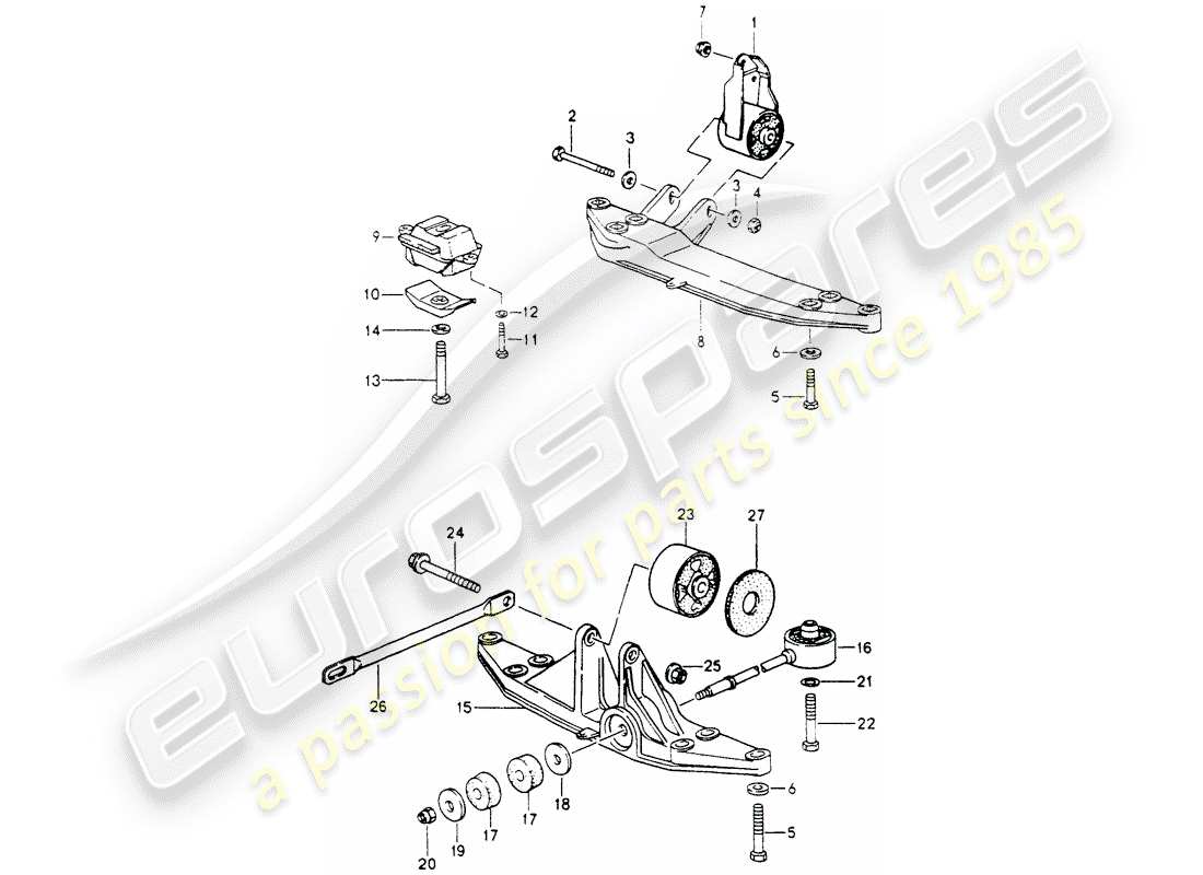 porsche 1990 (964) transmission suspension part diagram