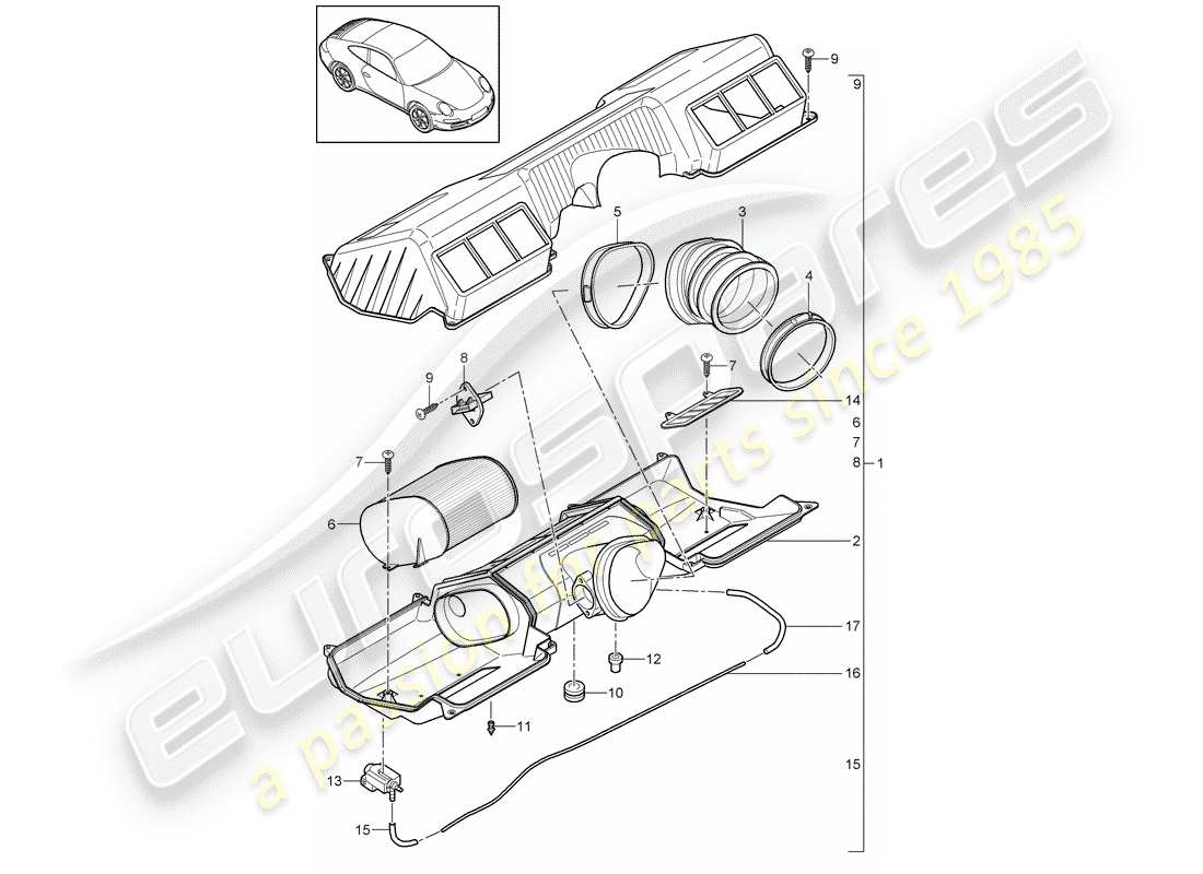 porsche 2012 (997-2) air cleaner part diagram