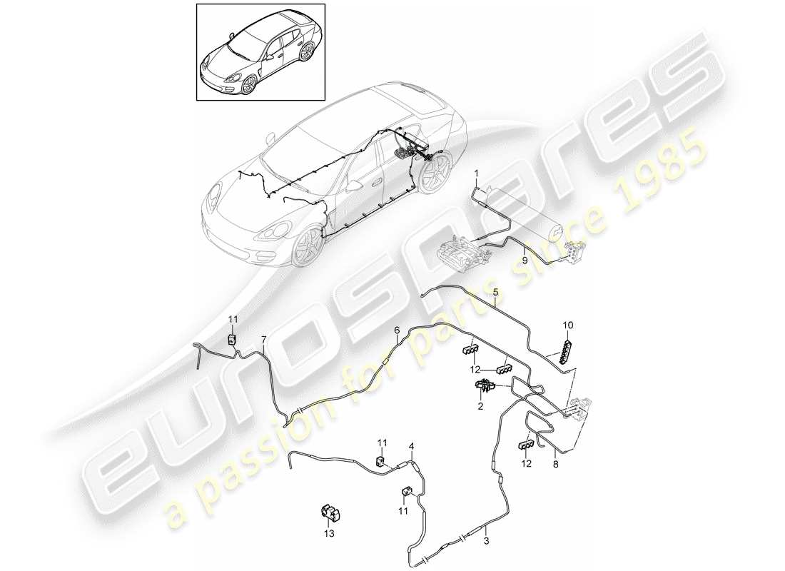 porsche panamera 970 (2014) self levelling system part diagram