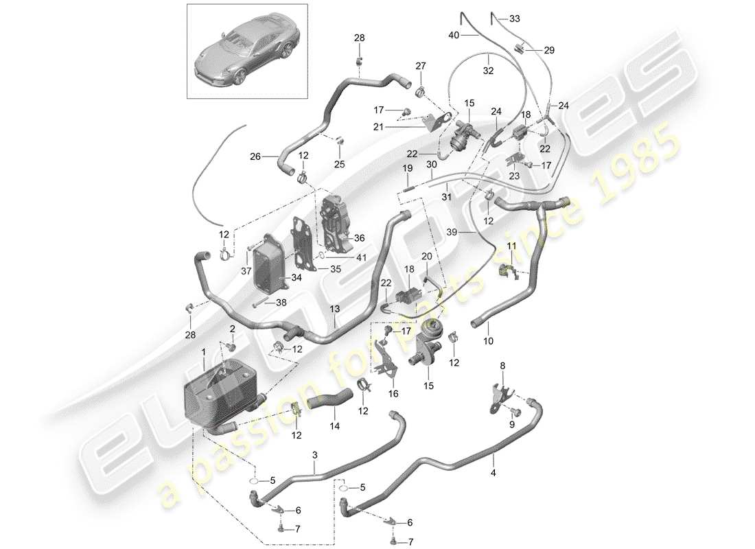 porsche 991 turbo (2017) - pdk - part diagram