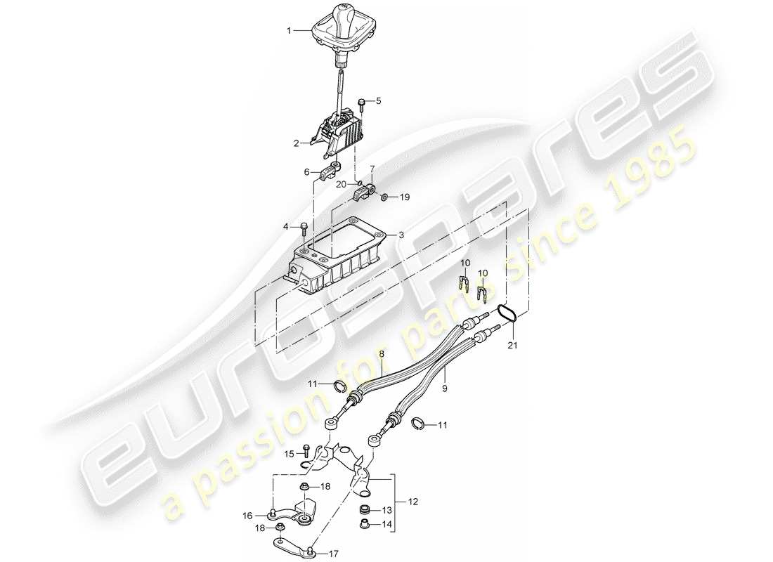 porsche 2004 (cayenne e1 9pa) shift mechanism part diagram