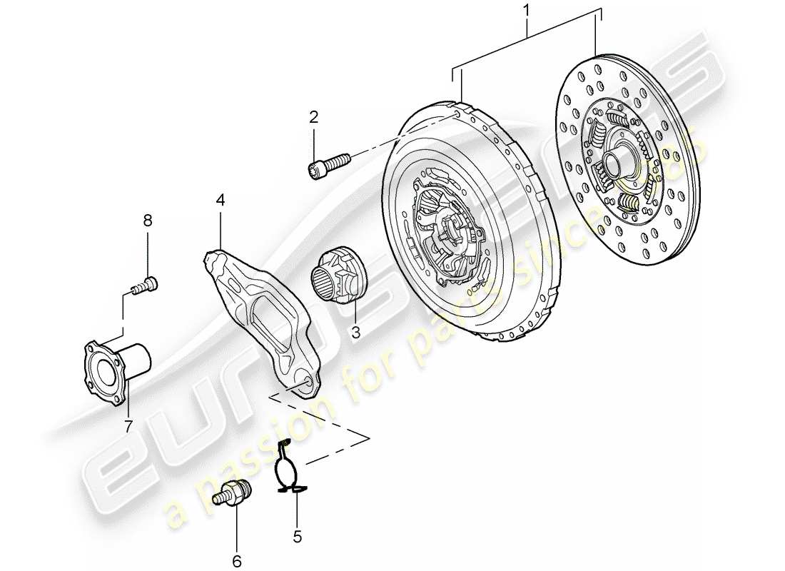 porsche 2008 (cayenne e1 9pa) clutch part diagram