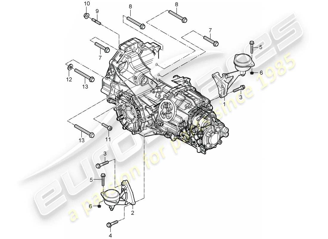 porsche cayman 987 (2008) manual gearbox parts diagram