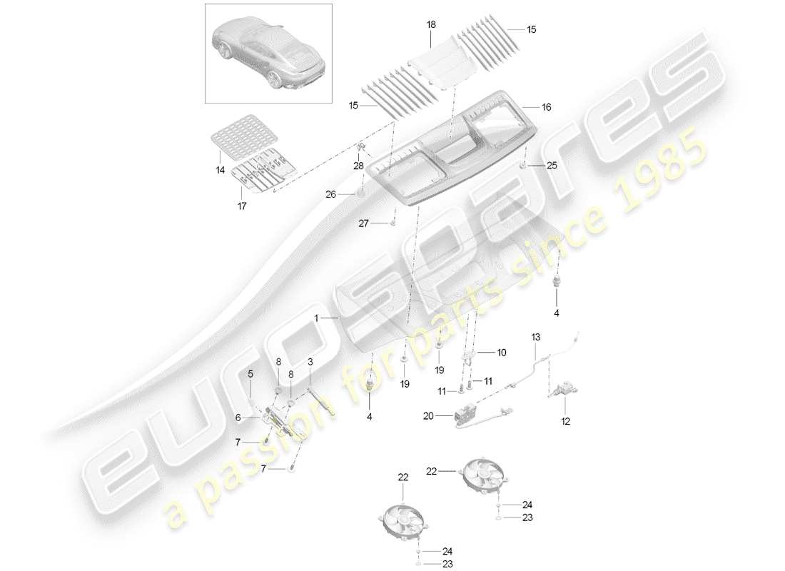 porsche 2016 (991-1 turbo) cover part diagram