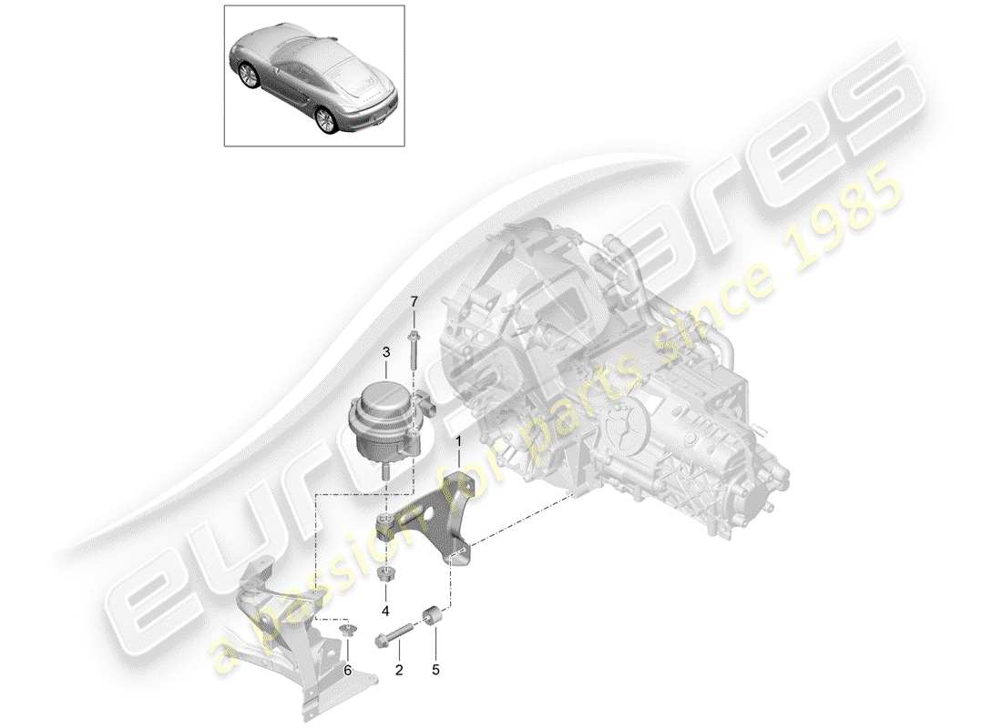 porsche cayman 981 (2014) transmission suspension part diagram