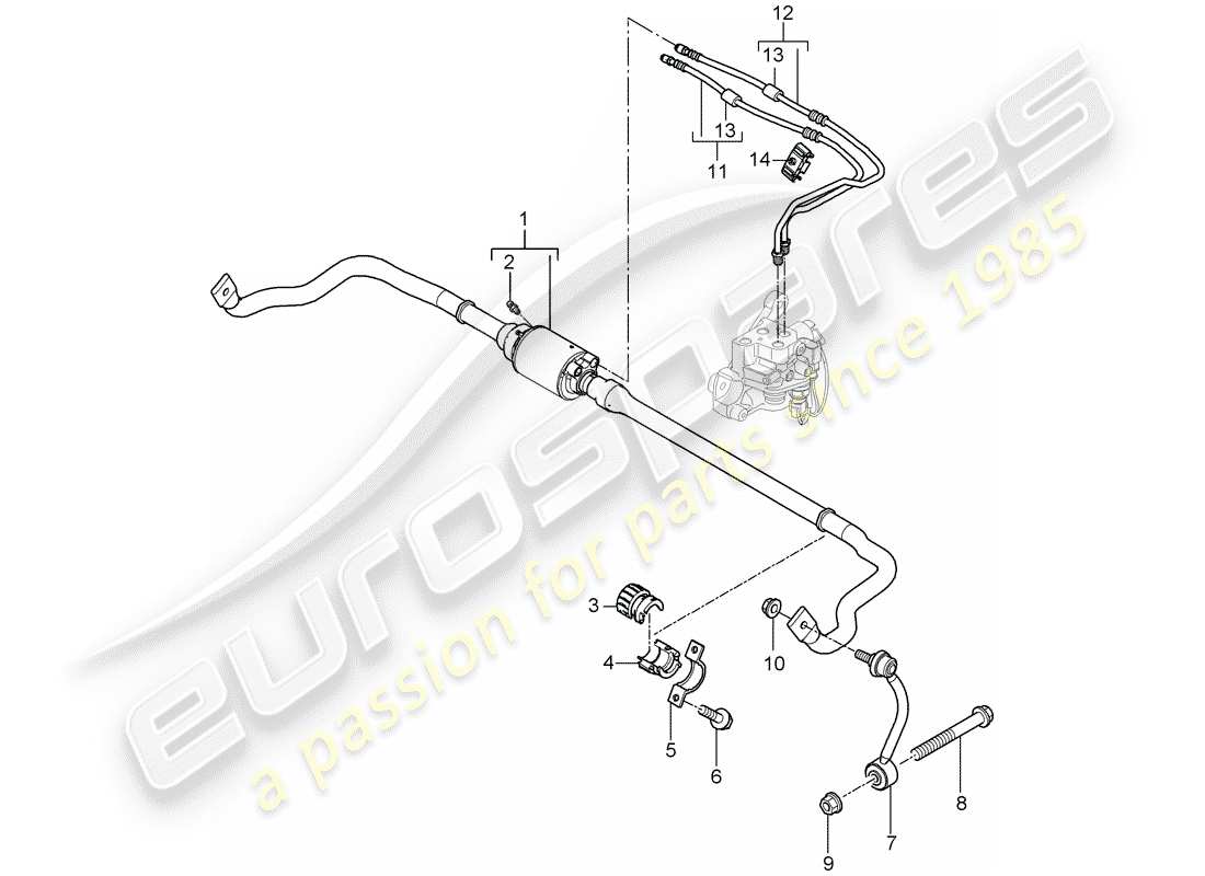 porsche 2007 (cayenne e1 9pa) stabilizer part diagram