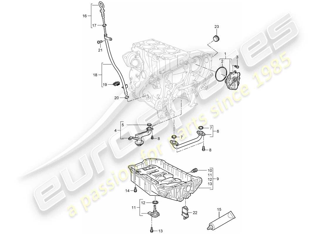 porsche 2007 (cayenne e1 9pa) oil pump part diagram
