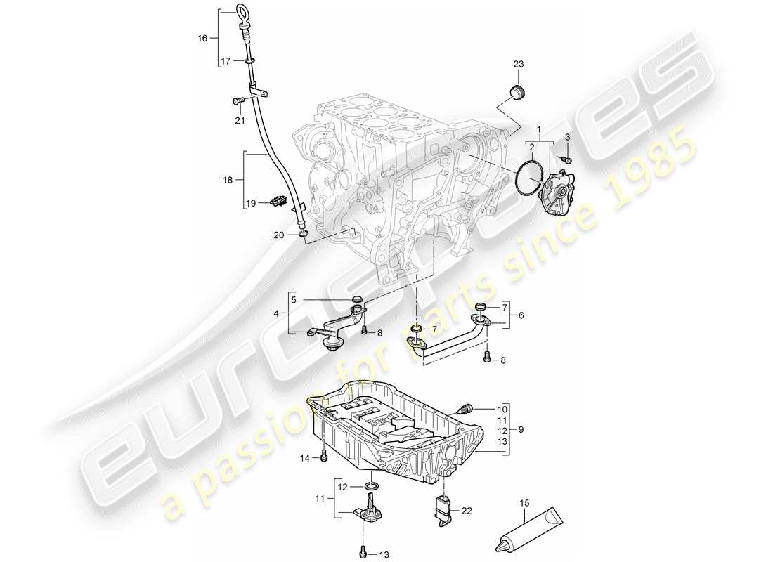 porsche cayenne (2007) oil pump part diagram