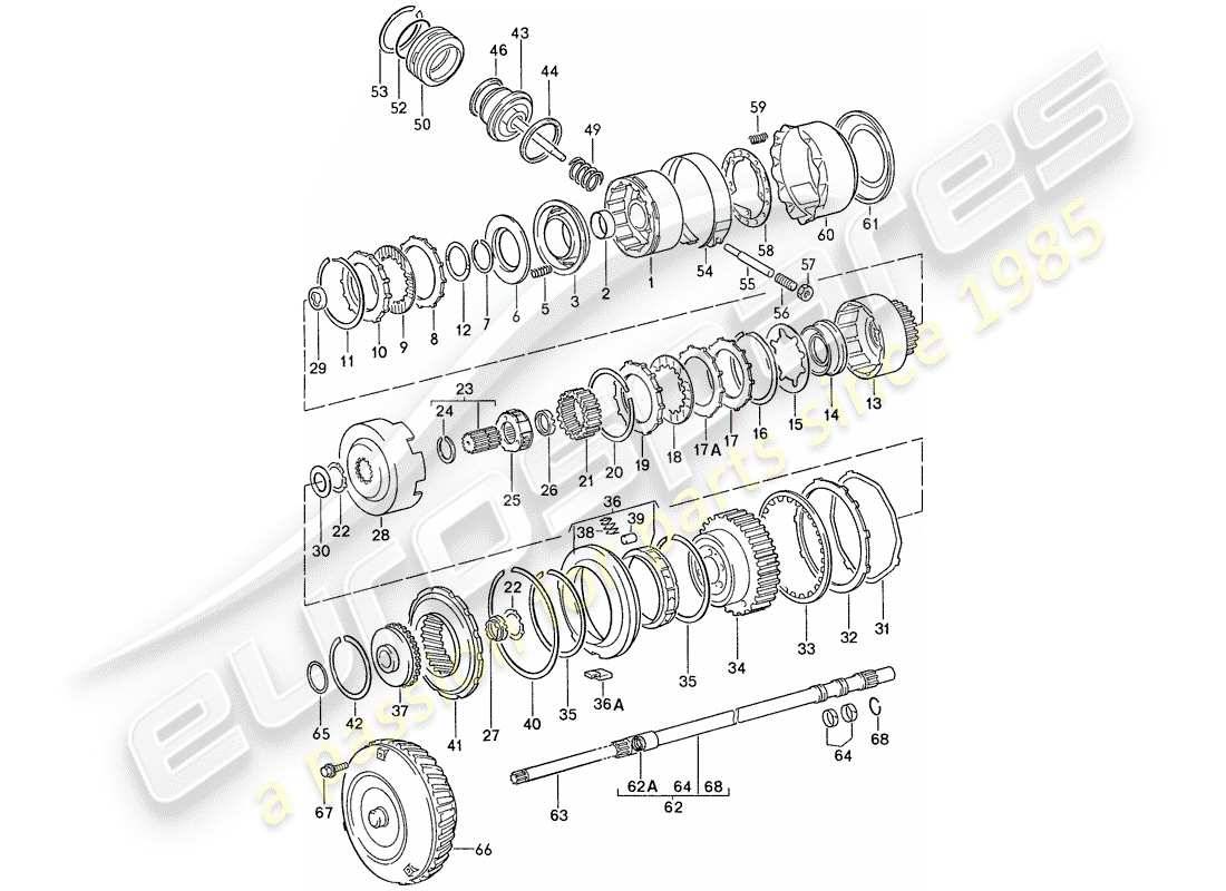porsche 1990 (944) transmission control - for - automatic transmission - d >> - mj 1989 part diagram