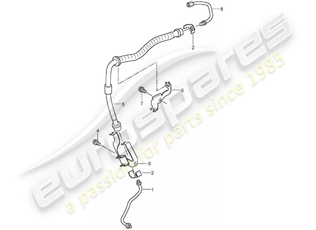porsche 2004 (cayenne e1 9pa) brake line part diagram