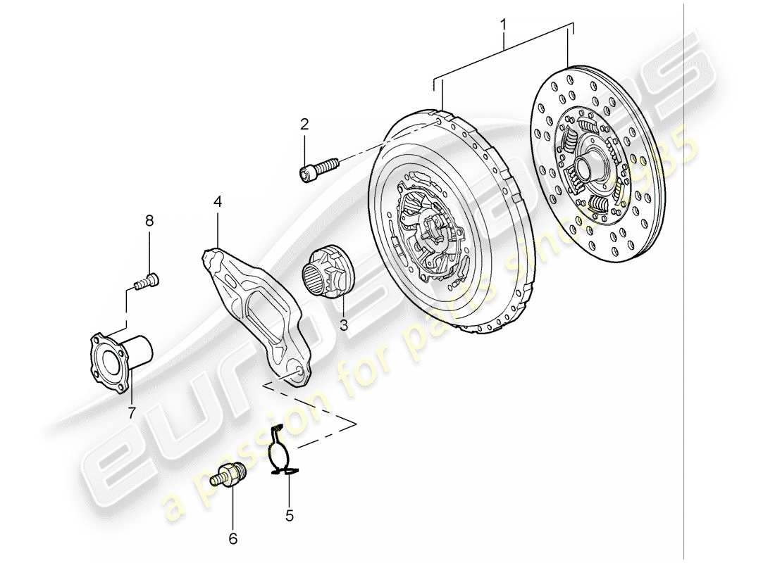 porsche 2005 (cayenne e1 9pa) clutch part diagram