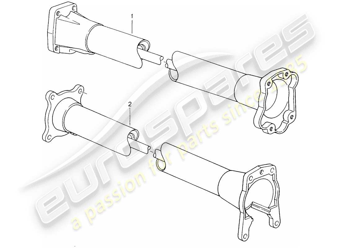 porsche 2008 (refurbished and exchange catalogue) central tube part diagram