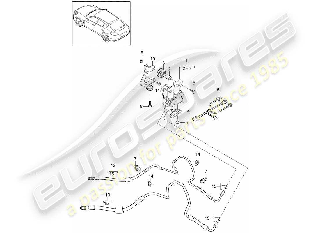 porsche panamera 970 (2016) stabilizer part diagram