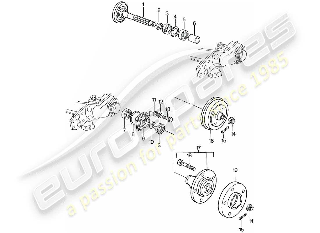 porsche 1984 (924) rear wheel shaft - lubricants part diagram