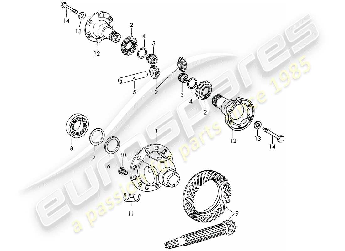 porsche 1965 (911/912) differential - - d - mj 1968>> - mj 1968 part diagram