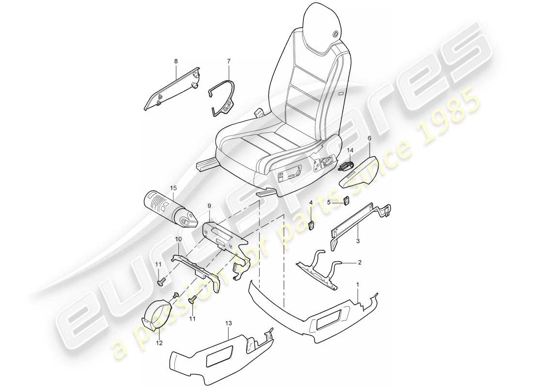 porsche 2010 (cayenne e1 9pa) trims part diagram