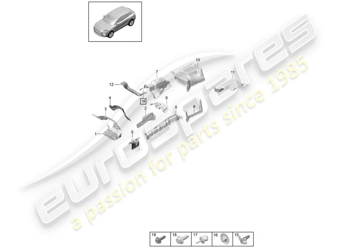 porsche 2019 (macan) lining part diagram