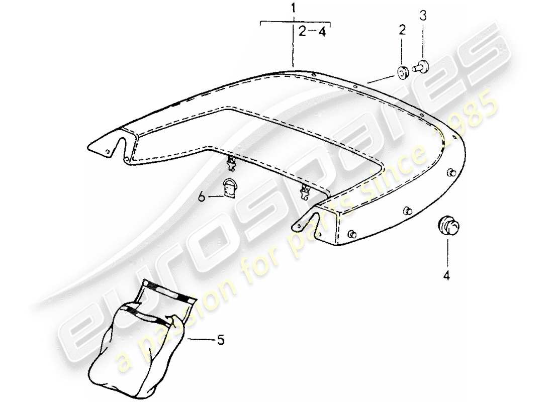 porsche 1990 (964) boot cover part diagram