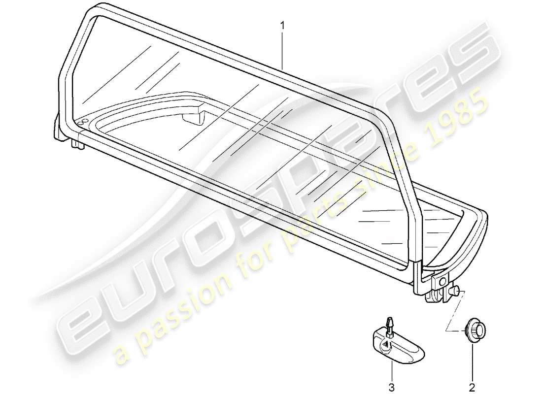 porsche 2006 (997-1) windscreen parts diagram