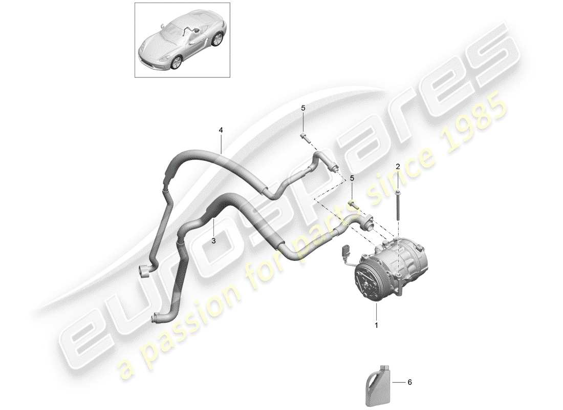 porsche 2018 (718 cayman) compressor part diagram