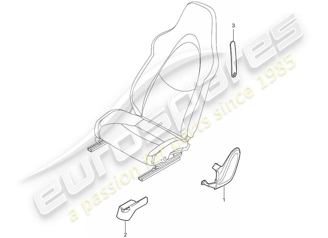 porsche 2011 (987 cayman) front seat part diagram