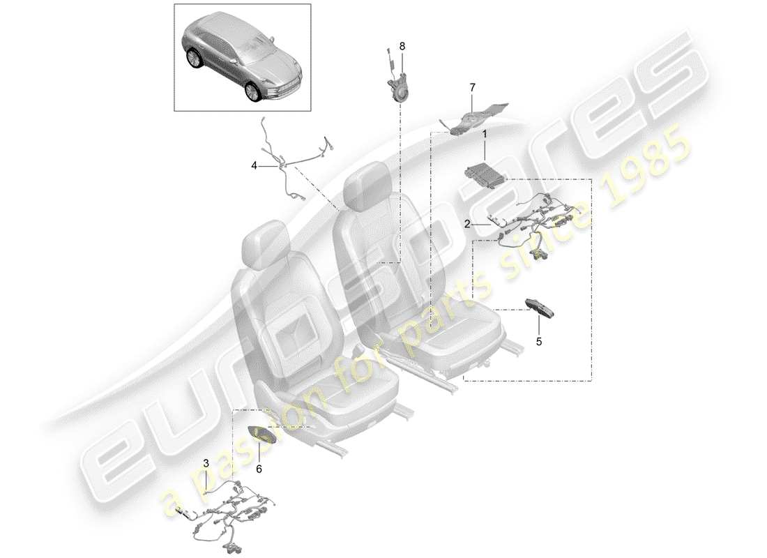 porsche 2020 (macan) electrics part diagram