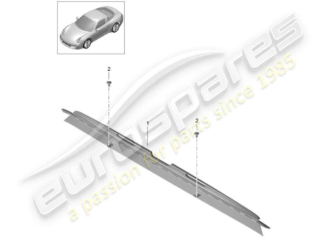 porsche 2020 (991-2) wind deflector part diagram