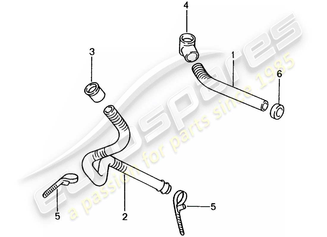 porsche boxster 986 (2003) water drain pipe - for - heater - air distribution housing part diagram