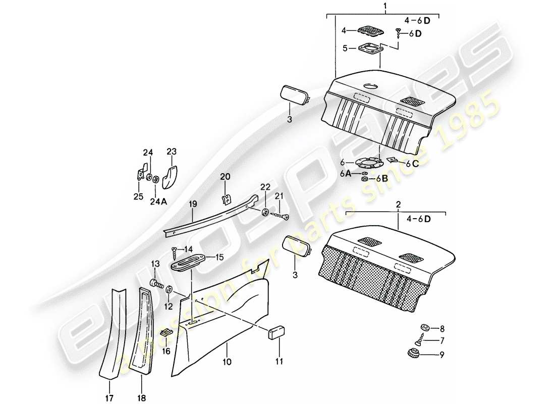 porsche 1987 (911) interior equipment part diagram