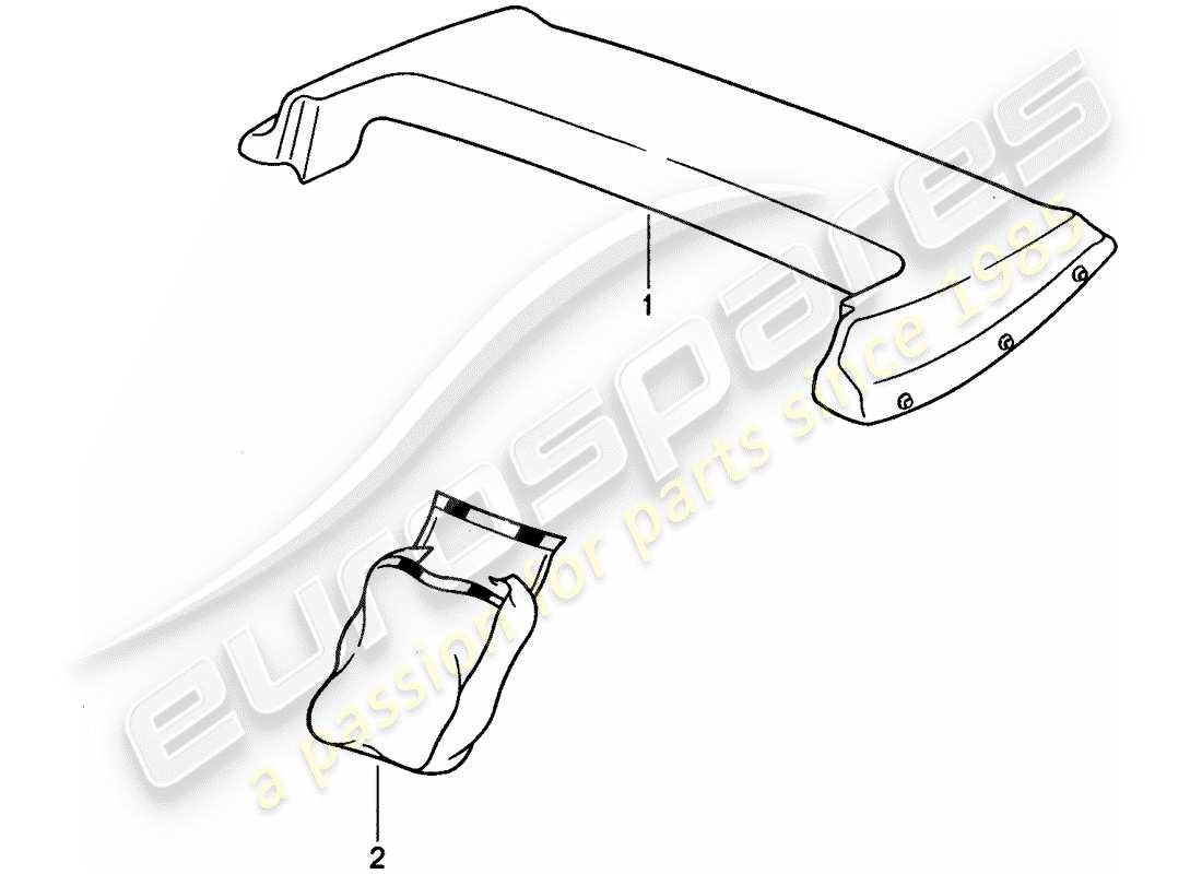 porsche 968 (1995) boot cover part diagram