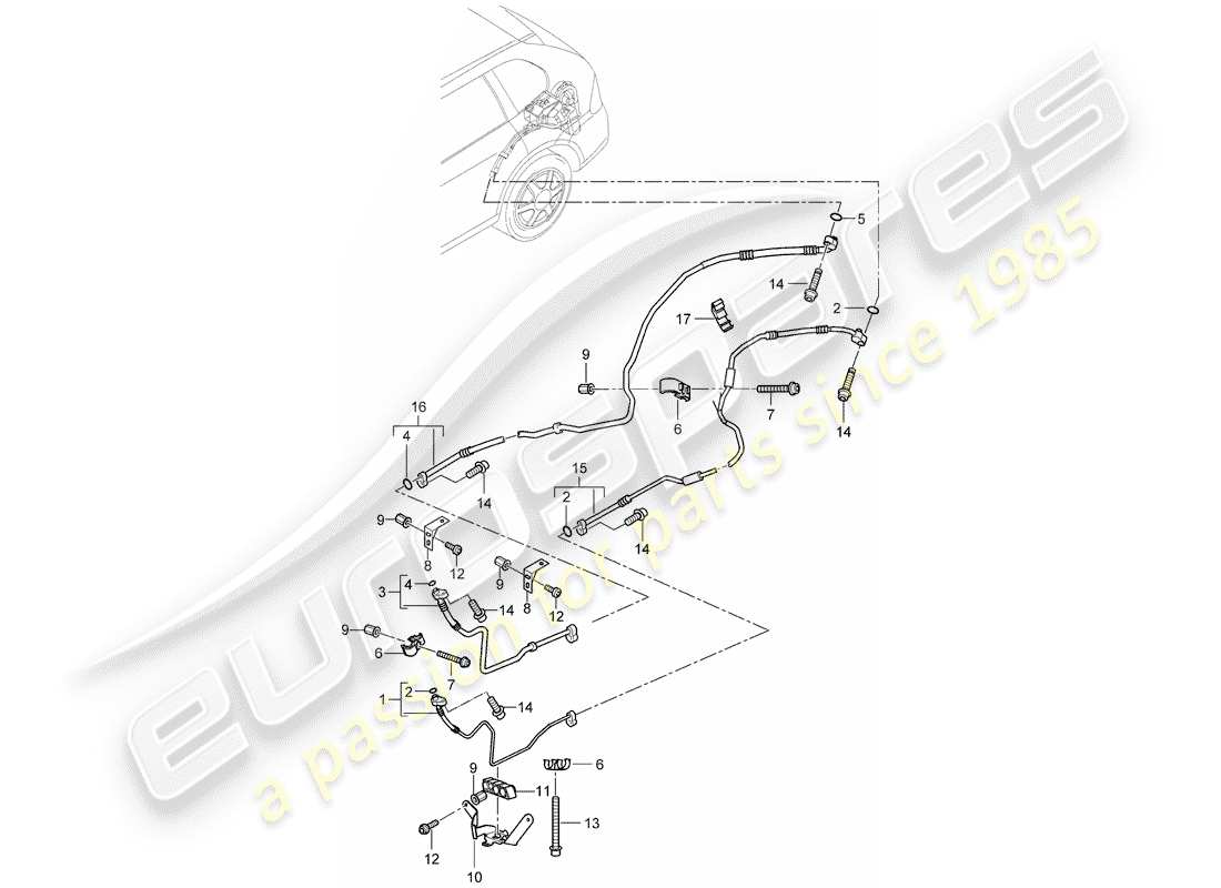 porsche cayenne e2 (2015) refrigerant circuit parts diagram