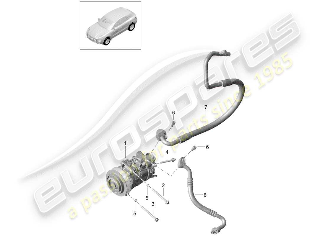 porsche 2016 (macan) compressor part diagram