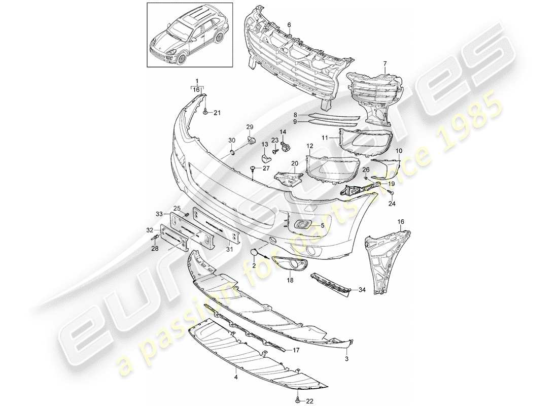 porsche 2011 (cayenne e2 92a) lining part diagram