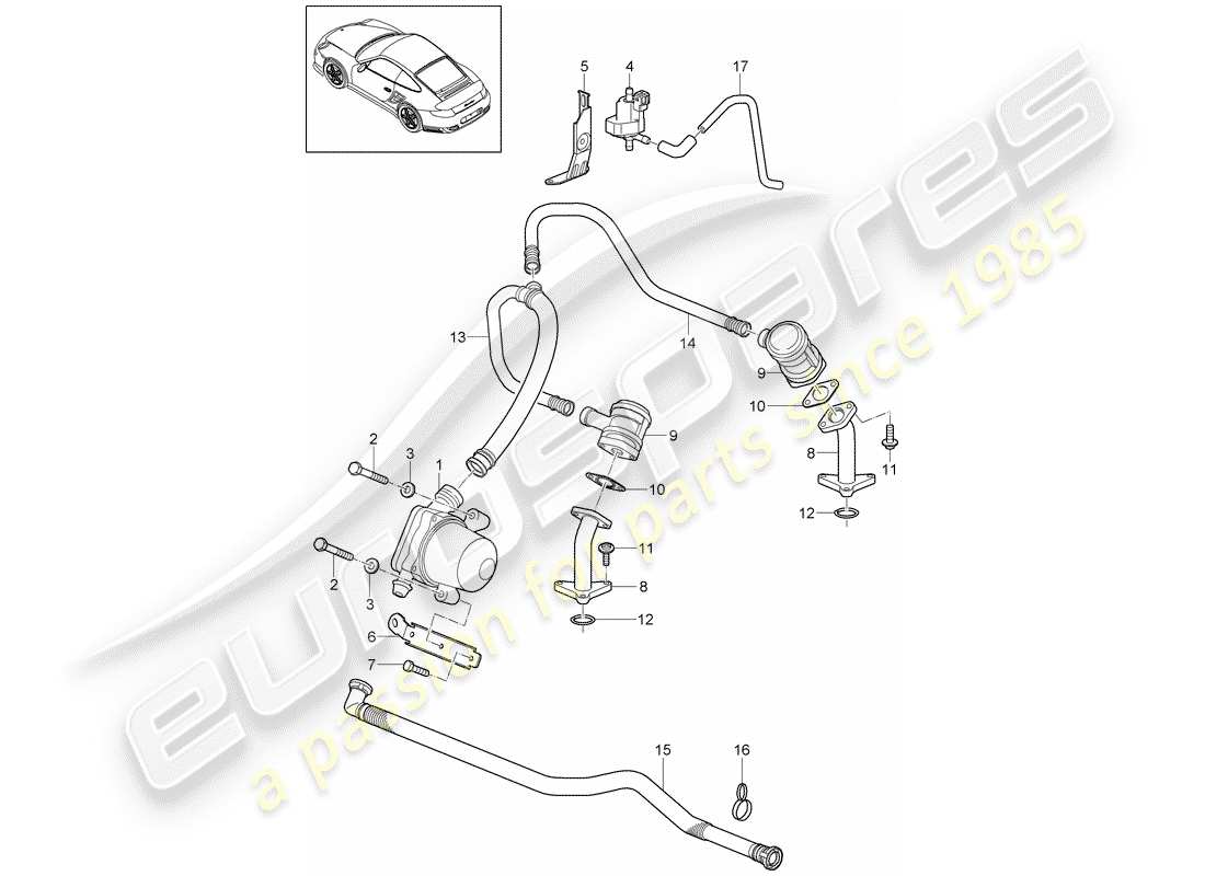 porsche 2012 (997-2 turbo / gt2 rs) air injection part diagram