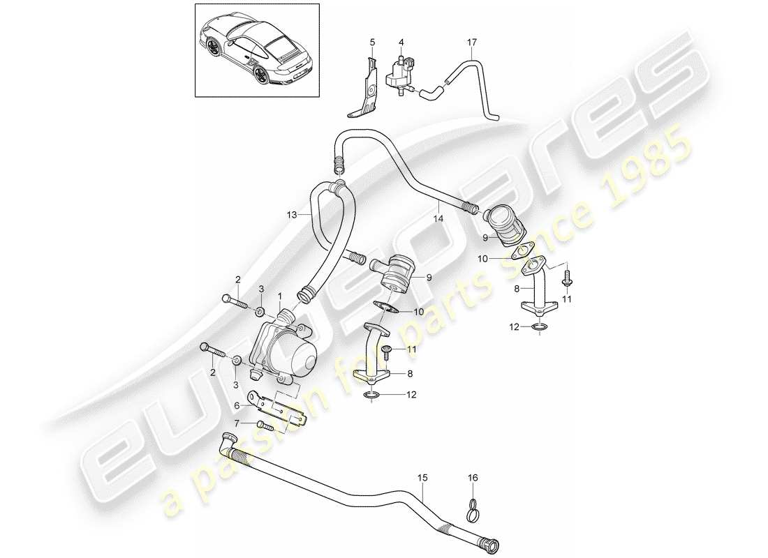 porsche 911 t/gt2rs (2012) air injection part diagram