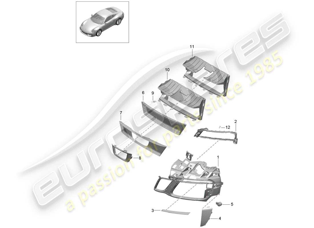 porsche 2017 (991-2) air duct part diagram