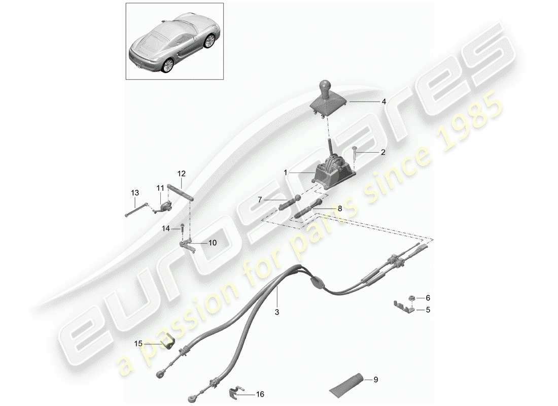porsche 2015 (981 cayman) transmission control part diagram
