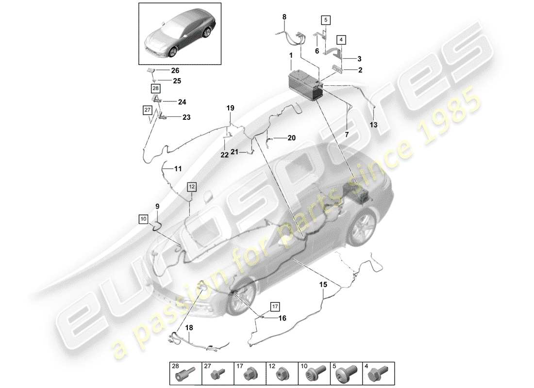 porsche 2019 (panamera 971-1) battery part diagram
